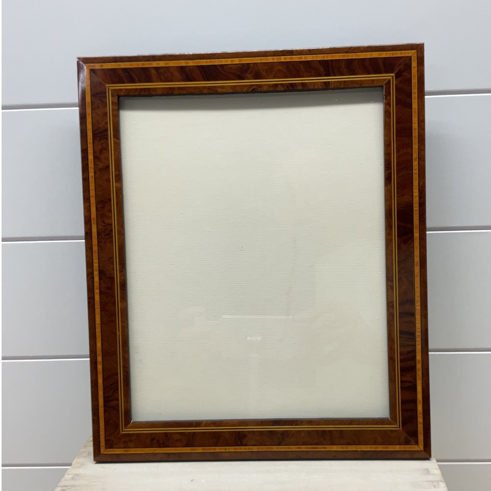 Addison Ross London Burl Wood Inlay Picture Frame 8x10 Tabletop Brown Classic